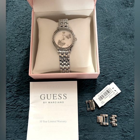 GUESS Women’s Crystal Butterfly Watch, G86013L - Picture 7 of 12